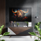Bull Brushed Aluminum Dibond Wall Art.